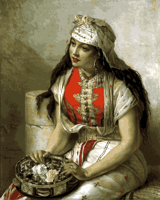 Morocco Collection PD (37) - Young Moroccan with Roses by Jean Francois - Van-Go Paint-By-Number Kit