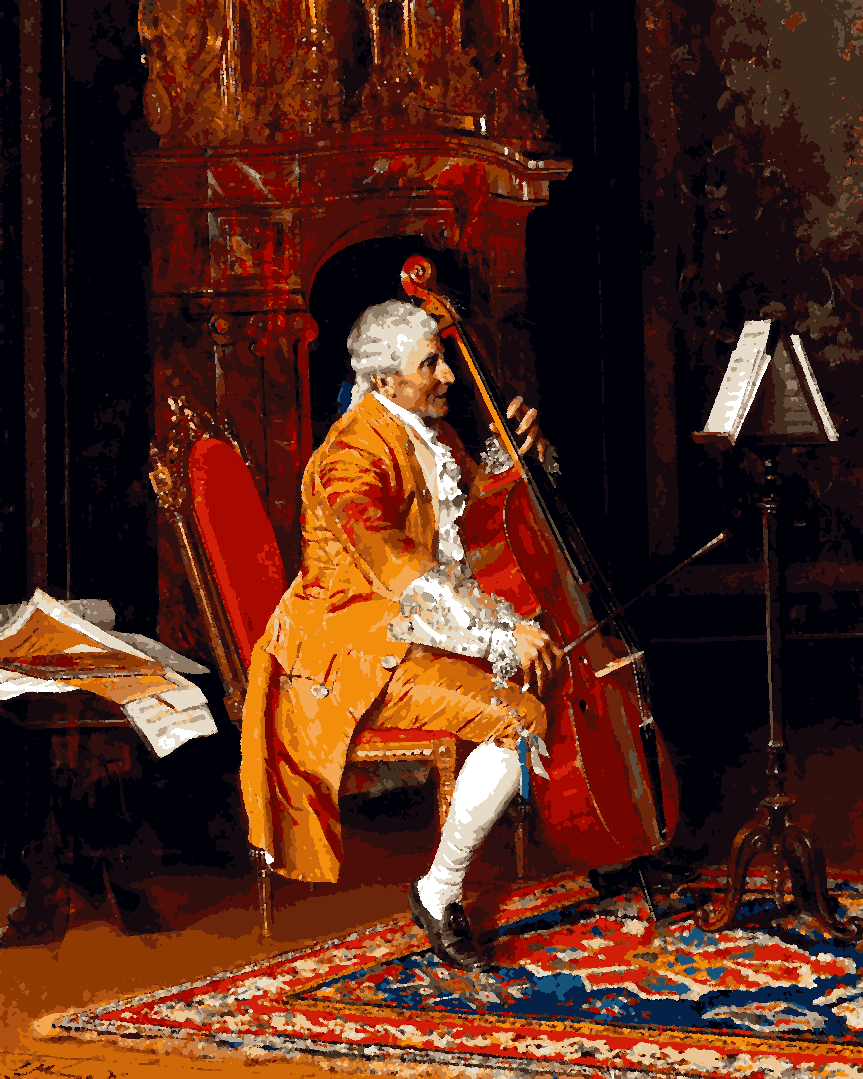 Cello Collection PD (37) - Cellist by Johann Hamza - Van-Go Paint-By-Number Kit