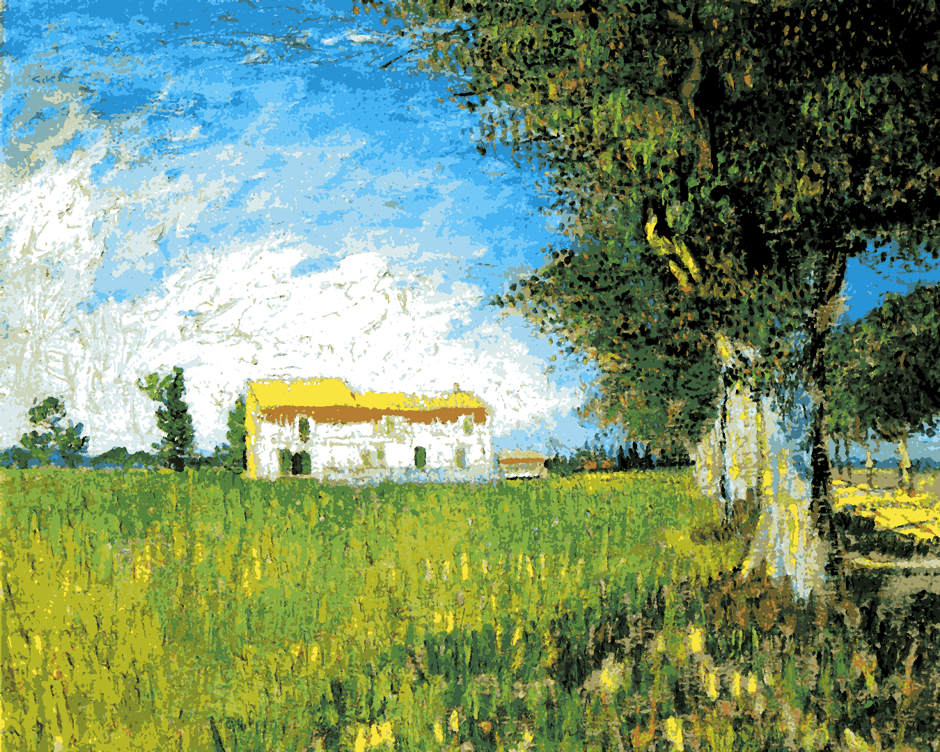 Vincent Van Gogh PD (37) - Farmhouse in a wheat field - Van-Go Paint-By-Number Kit