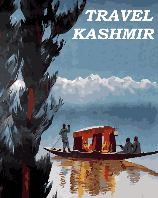 Vintage Travel Poster Collection PD (37) - India, Kashmir - Van-Go Paint-By-Number Kit