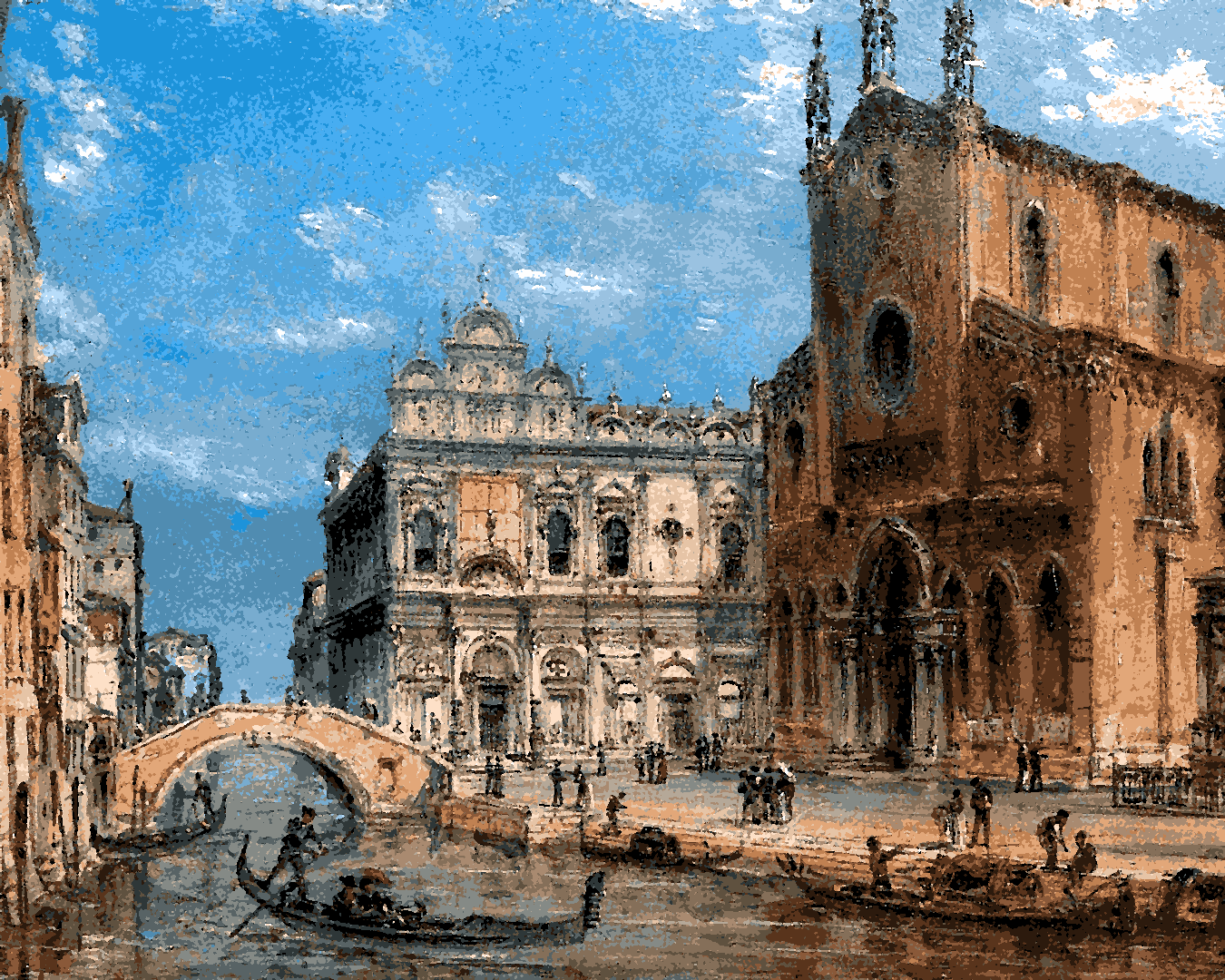 Venice, Italy Collection PD (37) - a view of San Zanipolo by Giovanni Grubacs - Van-Go Paint-By-Number Kit