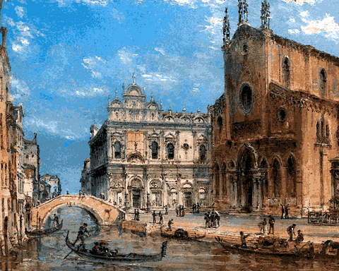 Venice, Italy Collection (37) - a view of San Zanipolo by Giovanni Grubacs - Van-Go Paint-By-Number Kit