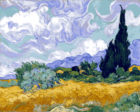 Vincent Van Gogh PD (3) - A Wheatfield with Cypresses - Van-Go Paint-By-Number Kit