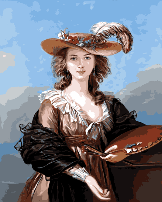 Self portrait in a Straw Hat by Elisabeth Louise Vigée-Lebrun PD (3) - Van-Go Paint-By-Number Kit