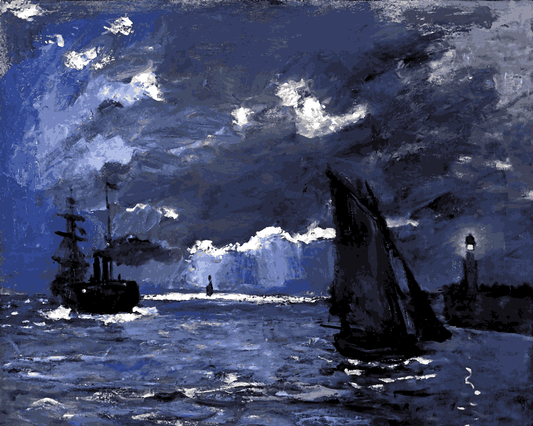 Claude Monet PD (3) - A Seascape, Shipping by Moonlight - Van-Go Paint-By-Number Kit