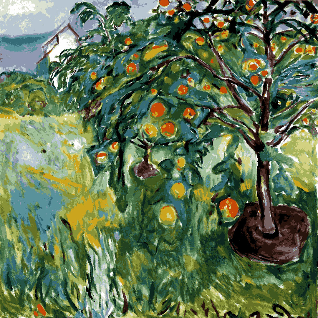 Edvard Munch Collection PD (3) - Apple Tree by the Studio - Van-Go Paint-By-Number Kit