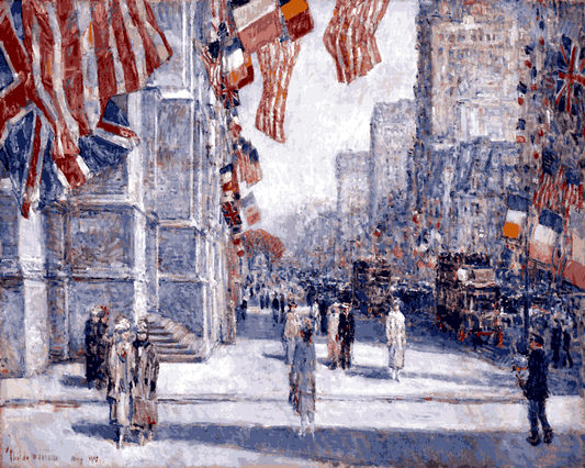 Childe Hassam Collection PD (3) - Early Morning on the Avenue in May 1917 - Van-Go Paint-By-Number Kit