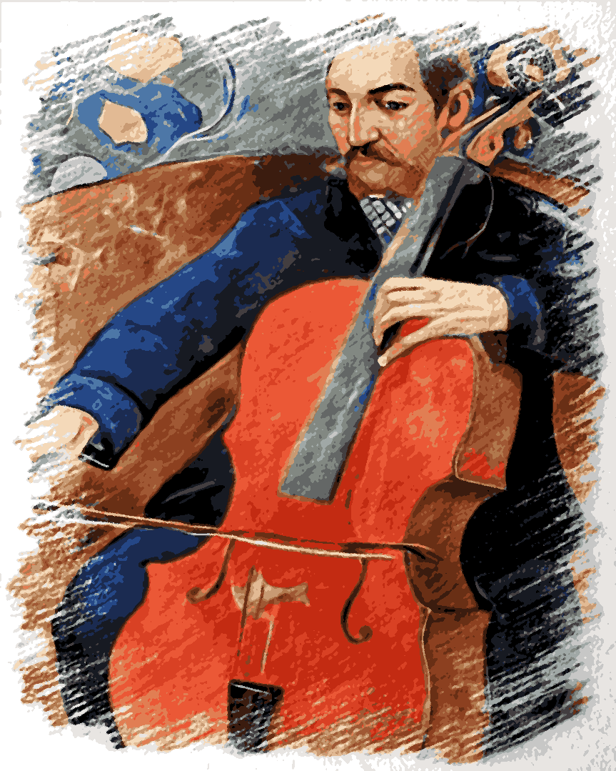 Cello Collection PD (40) - The Cellist by Paul gauguin - Van-Go Paint-By-Number Kit