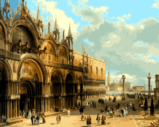 Venice, Italy Collection PD (40) - St Marks and the Doges Palace by Grubacs Carlo - Van-Go Paint-By-Number Kit