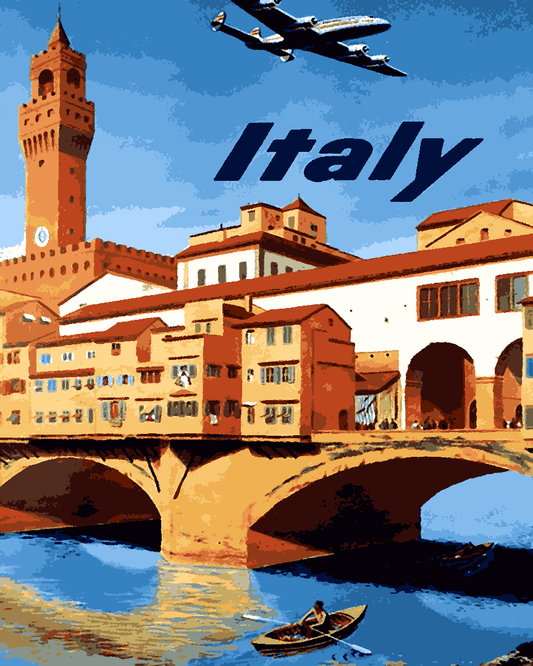 Vintage Travel Poster Collection PD (40) - Italy - Van-Go Paint-By-Number Kit