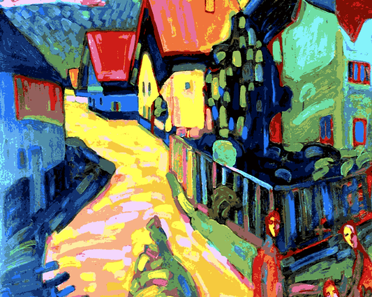 Wassily kandinsky Collection PD (42) - Murnau Street With Women - Van-Go Paint-By-Number Kit
