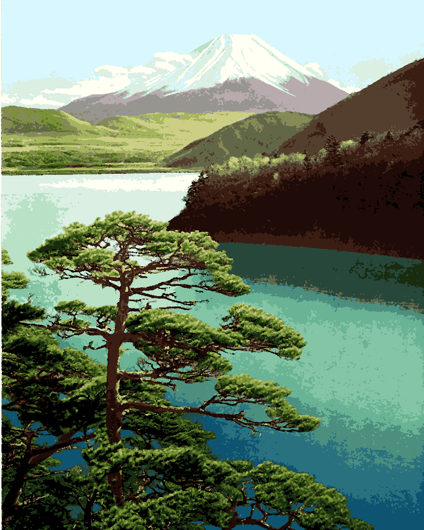 Vintage Travel Poster Collection PD (42) - Fuji, Japan - Van-Go Paint-By-Number Kit