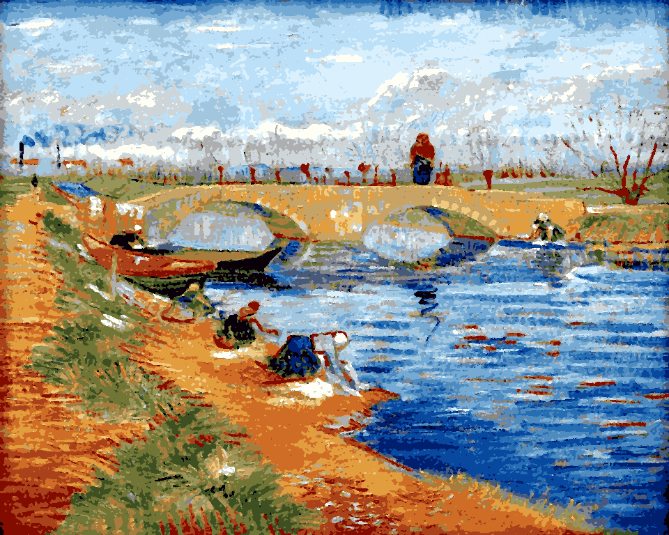 Vincent van Gogh Collection (43) - Glazki bridge over the Canal Vigora - Van-Go Paint-By-Number Kit