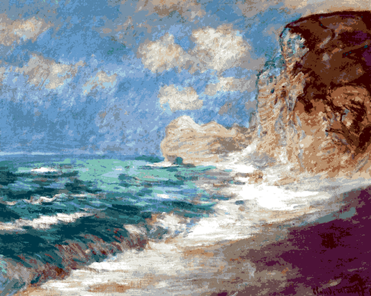 Claude Monet PD (43) - Cliff and Porte d'Amont in Rough Weather - Van-Go Paint-By-Number Kit