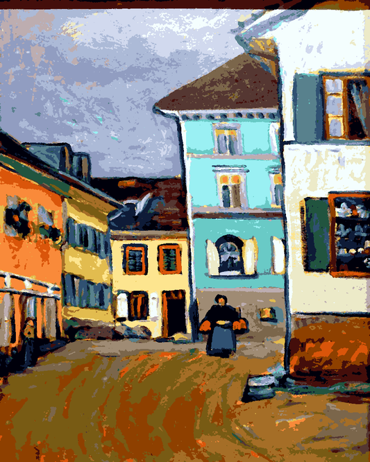 Wassily kandinsky Collection PD (43) - Murnau, Top of the Johannisstrasse - Van-Go Paint-By-Number Kit