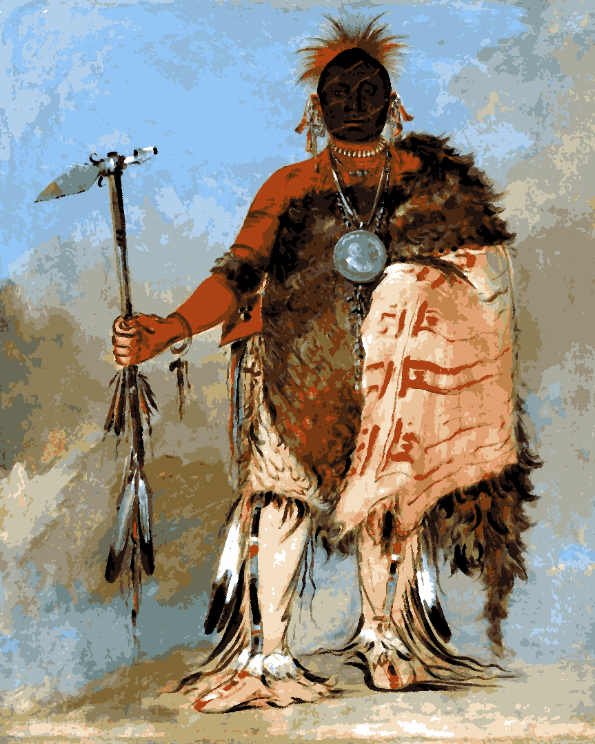 Native Americans Collection PD (44) - Big Elk, a Famous Warrior - Van-Go Paint-By-Number Kit
