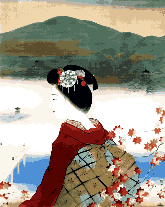 Vintage Travel Poster Collection PD (44) - Kyoto, Japan - Van-Go Paint-By-Number Kit