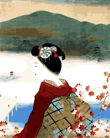 Vintage Travel Poster Collection (44) - Kyoto, Japan - Van-Go Paint-By-Number Kit