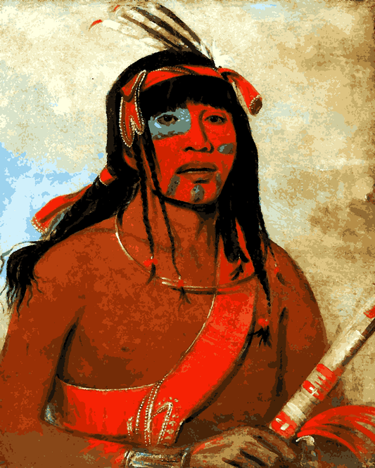 Native Americans Collection PD (45) - The Ottaway, a Warrior - Van-Go Paint-By-Number Kit