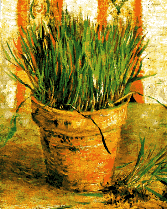 Vincent Van Gogh PD (45) - Flowerpot with Garlic Chives - Van-Go Paint-By-Number Kit