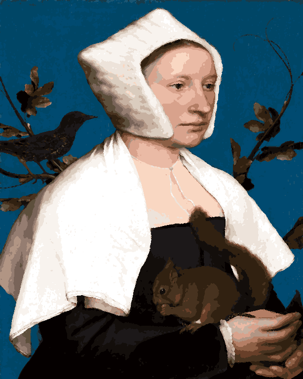 Famous Portraits (47) - Lady with a Squirrel and a Starling by Hans Holbein the Younger - Van-Go Paint-By-Number Kit