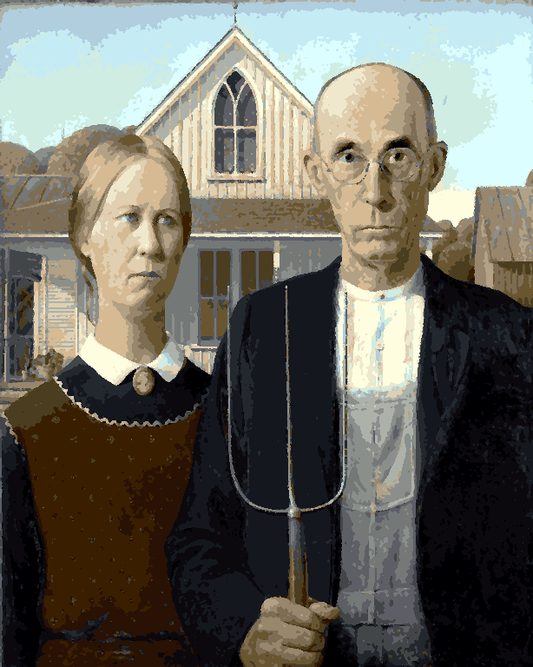 Famous Portraits (4) - American Gothic by Grant Woodr - Van-Go Paint-By-Number Kit