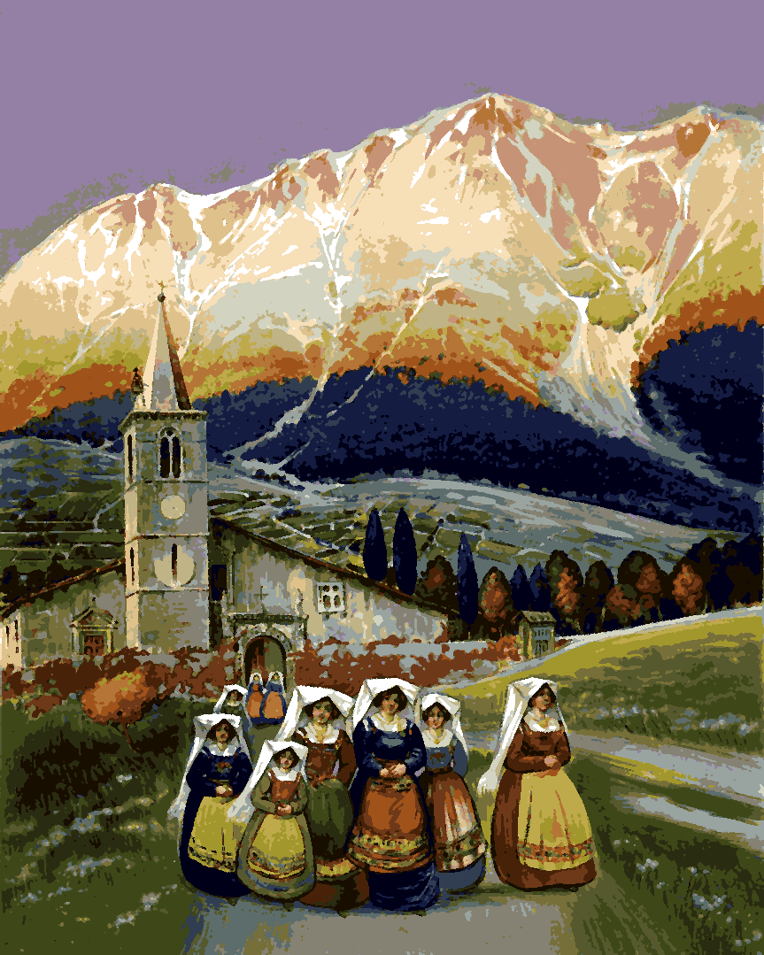 Vintage Travel Poster Collection PD (4) - Abruzzo, Italy - Van-Go Paint-By-Number Kit