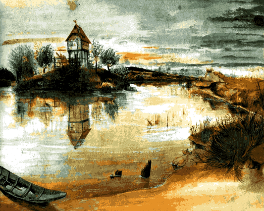 House by the pond by Albrecht Dürer PD (4) - Van-Go Paint-By-Number Kit