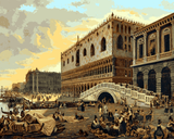 Venice, Italy Collection (4) - Ponte della Paglia & Doge’s Palace by Pieter van Loon - Van-Go Paint-By-Number Kit