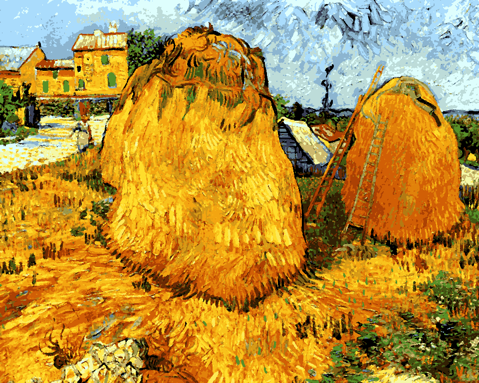 Vincent van Gogh Collection (50) - Haystacks in Provence - Van-Go Paint-By-Number Kit