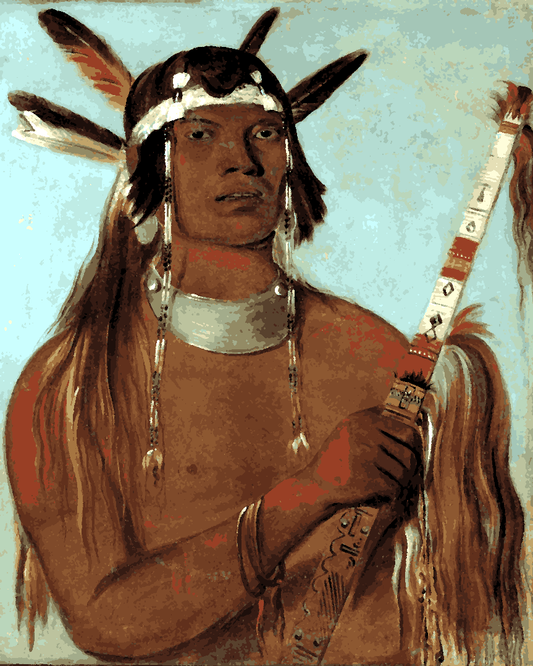 Native Americans Collection PD (50) - Mouse-colored Feather, a Noted Brave - Van-Go Paint-By-Number Kit