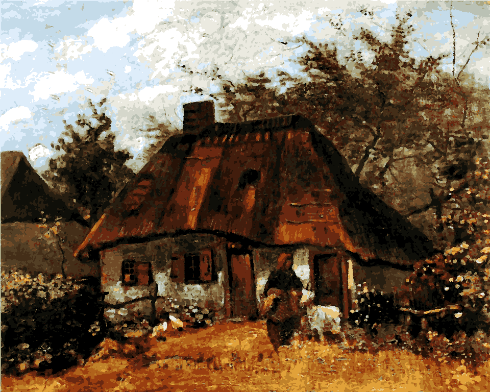 Vincent van Gogh Collection (52) - House and woman with goat - Van-Go Paint-By-Number Kit