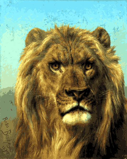 Lions Collection PD (52) - Portrait of a Lion by Rosa Bonheur - Van-Go Paint-By-Number Kit