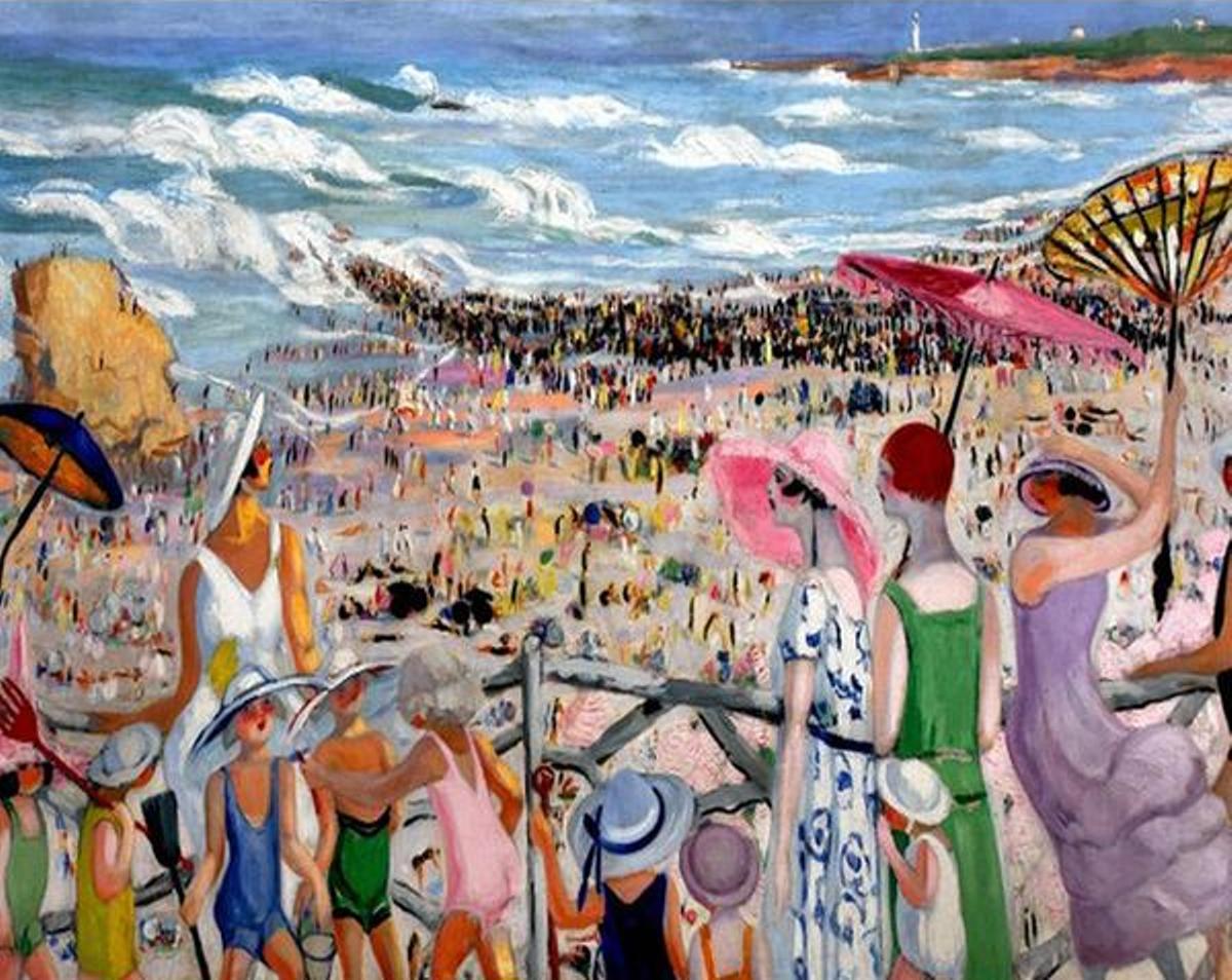 La grande plage, Biarritz by Jacqueline Marval  - Van-Go Paint-By-Number Kit