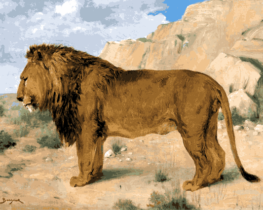 Lions Collection PD (53) - Study of a Lion by Rosa Bonheur - Van-Go Paint-By-Number Kit