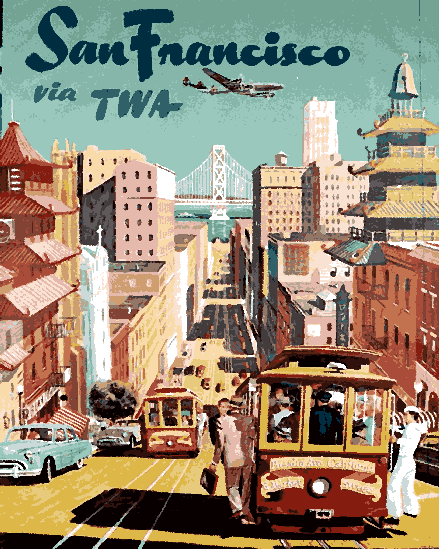 Vintage Travel Poster Collection PD (55) - San Francisco - Van-Go Paint-By-Number Kit