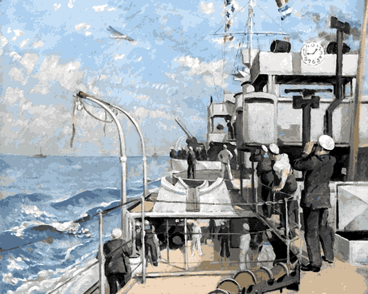 WW1 Collection PD (57) - The Return of a Camel off the Frisian Coast - Van-Go Paint-By-Number Kit