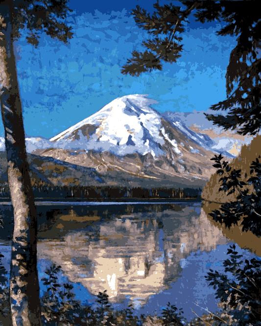 Vintage Travel Poster Collection PD (59) - Mount St Helens - Van-Go Paint-By-Number Kit