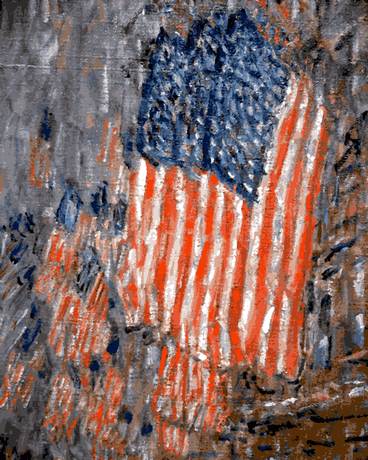 Childe Hassam Collection PD (5) - Flags on the Waldorf Amon Carter Museum - Van-Go Paint-By-Number Kit