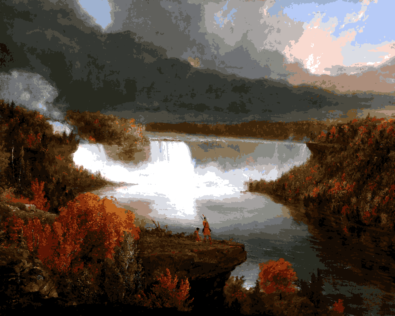 Niagara Falls Collection PD (5) - Distant View of Niagara Falls by Thomas Cole - Van-Go Paint-By-Number Kit