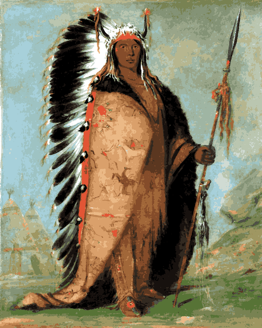 Native Americans Collection PD (60) - Black Rock, a Two Kettle Chief - Van-Go Paint-By-Number Kit