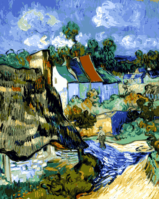 Vincent Van Gogh PD (60) - Houses in Auvers - Van-Go Paint-By-Number Kit