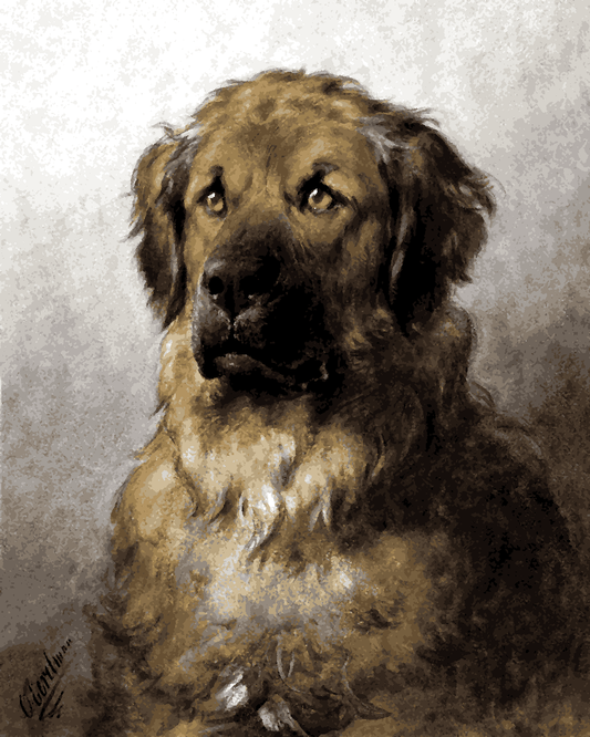 Dogs Collection PD (63) - Head of a Leonberger by Otto Eerelman - Van-Go Paint-By-Number Kit