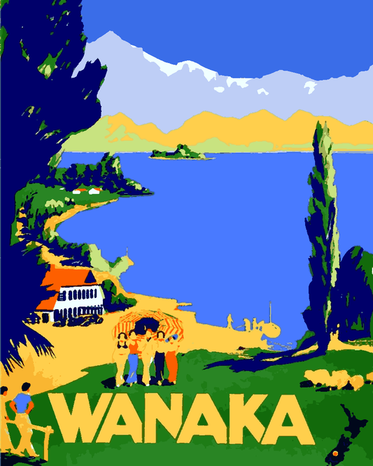 Vintage Travel Poster Collection PD (64) - New Zealand - Van-Go Paint-By-Number Kit