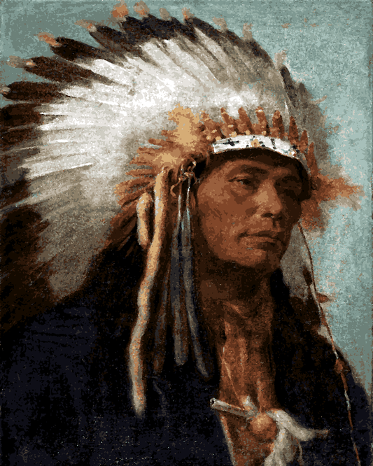 Native Americans Collection PD (65) - Strikes His Enemy Pretty - Van-Go Paint-By-Number Kit