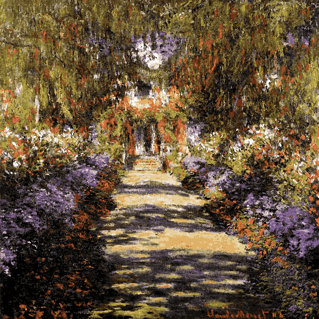 Claude Monet PD (67) - Pathway In Monets Garden At Giverny - Van-Go Paint-By-Number Kit