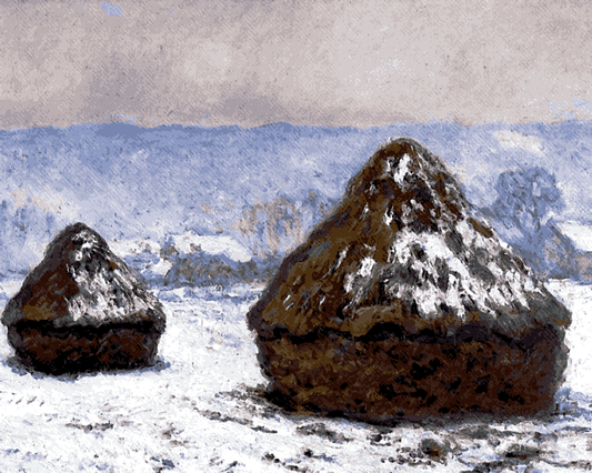 Claude Monet PD (69) - Grainstack, White Frost Effect - Van-Go Paint-By-Number Kit