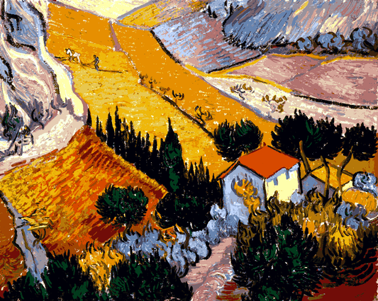 Vincent Van Gogh PD (69) - Landscape with House and Ploughman - Van-Go Paint-By-Number Kit