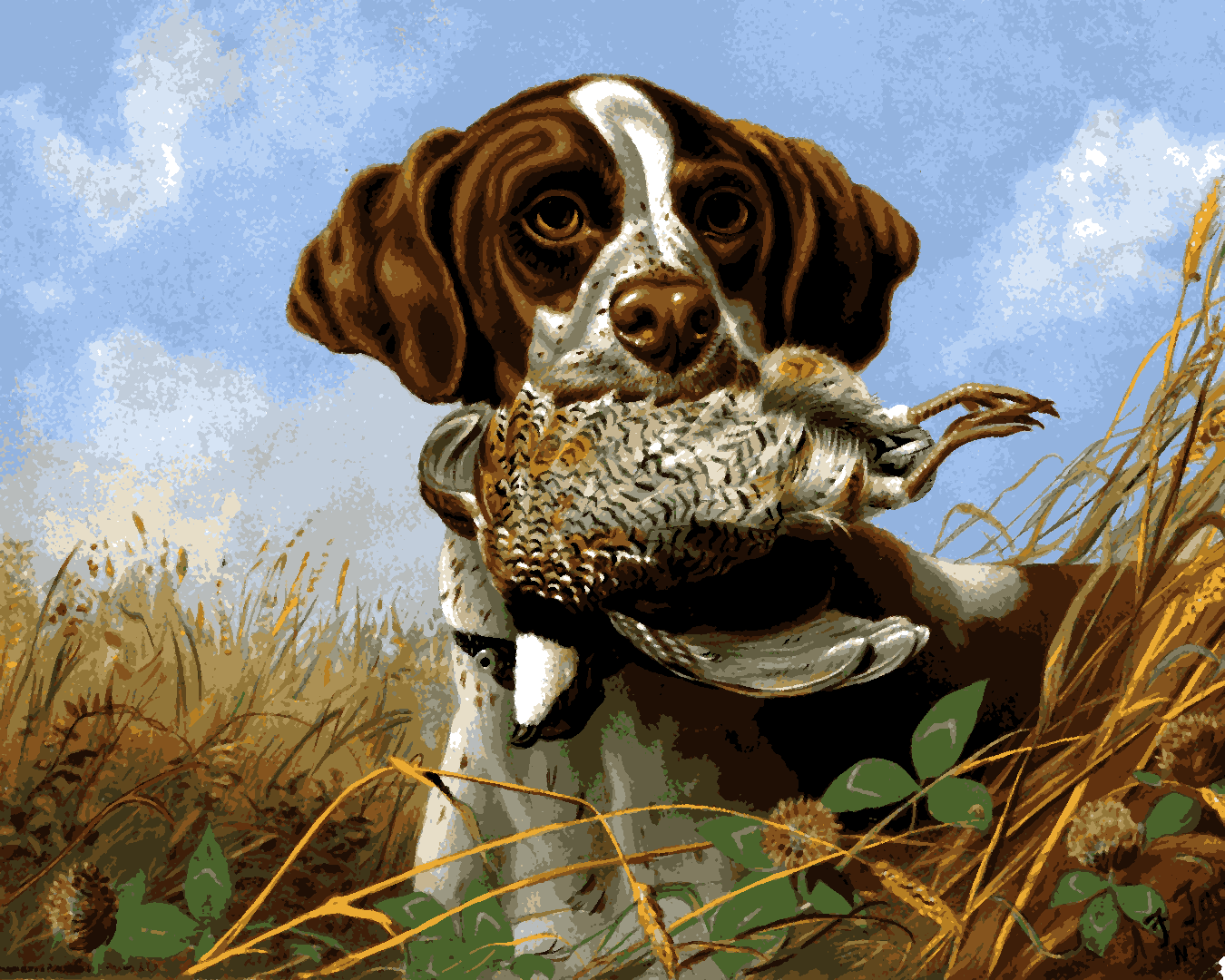 Dogs Collection PD (69) - Pointer and quail - Van-Go Paint-By-Number Kit