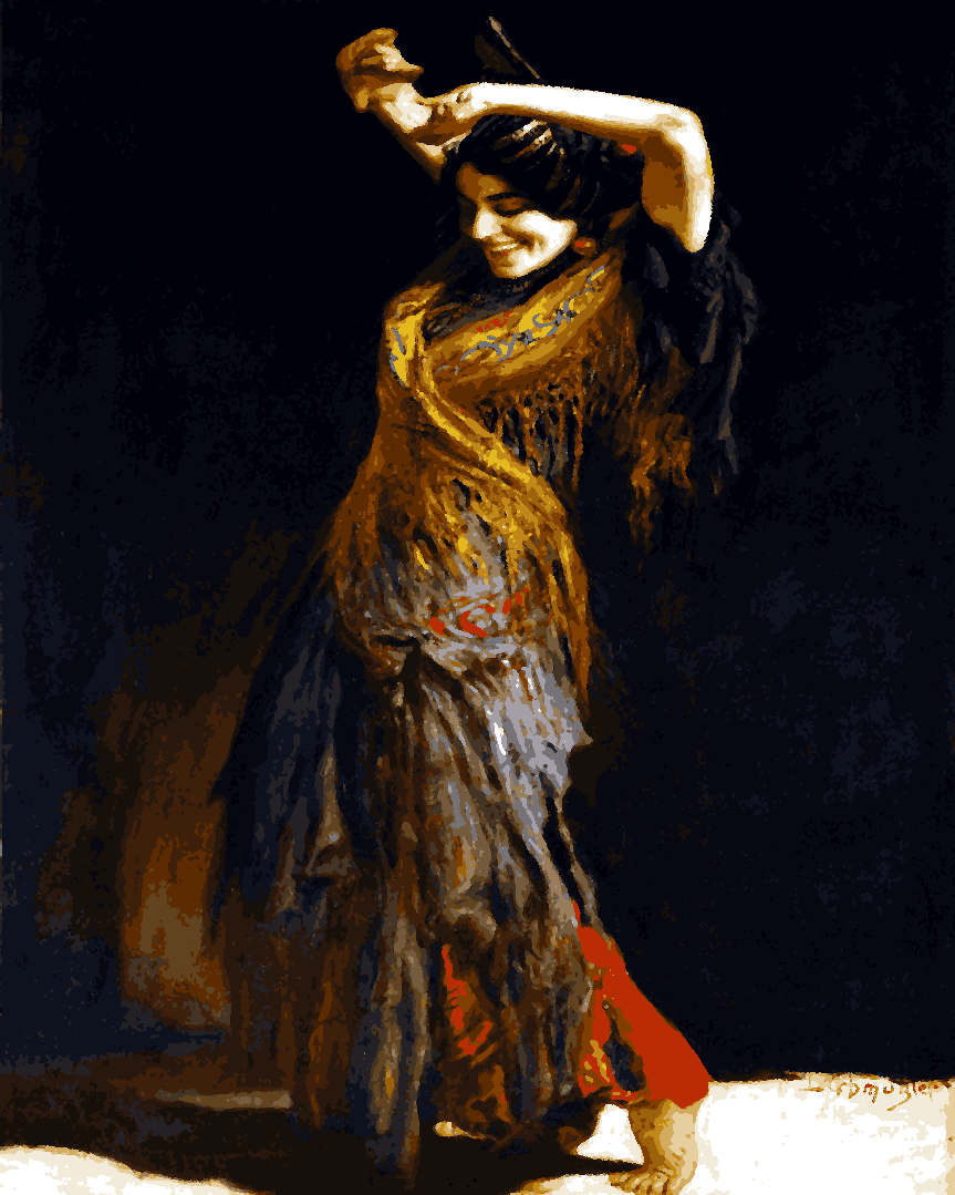 Spanish Dancer Collection PD (6) - The Flamenco Dancer by Léopold Schmutzler - Van-Go Paint-By-Number Kit